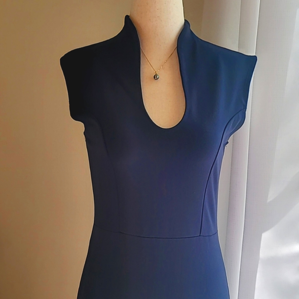 Rolla Coster Deep Navy Scoop-Neck Midi Dress